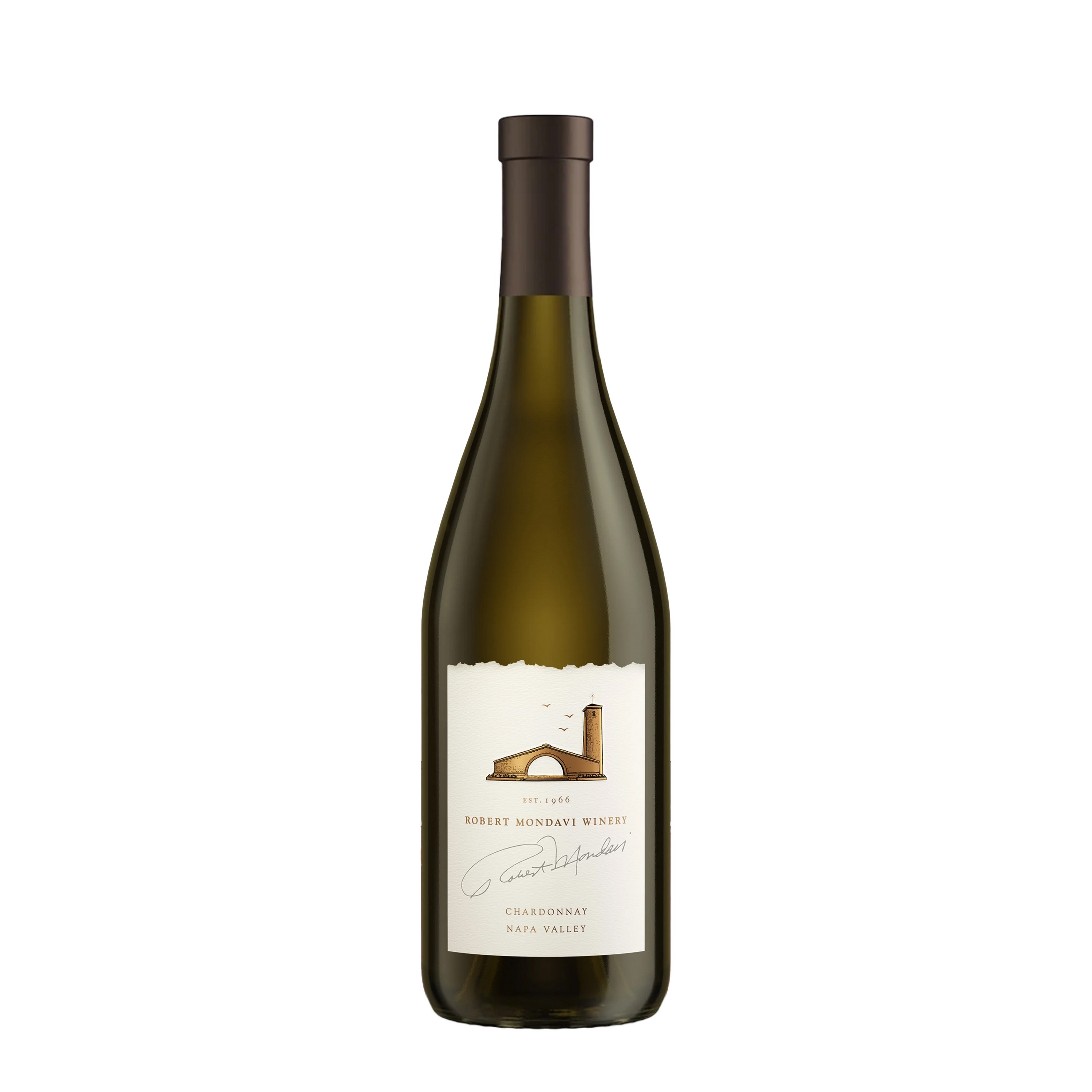 Etched Robert Mondavi Napa Valley Chardonnay Bottle