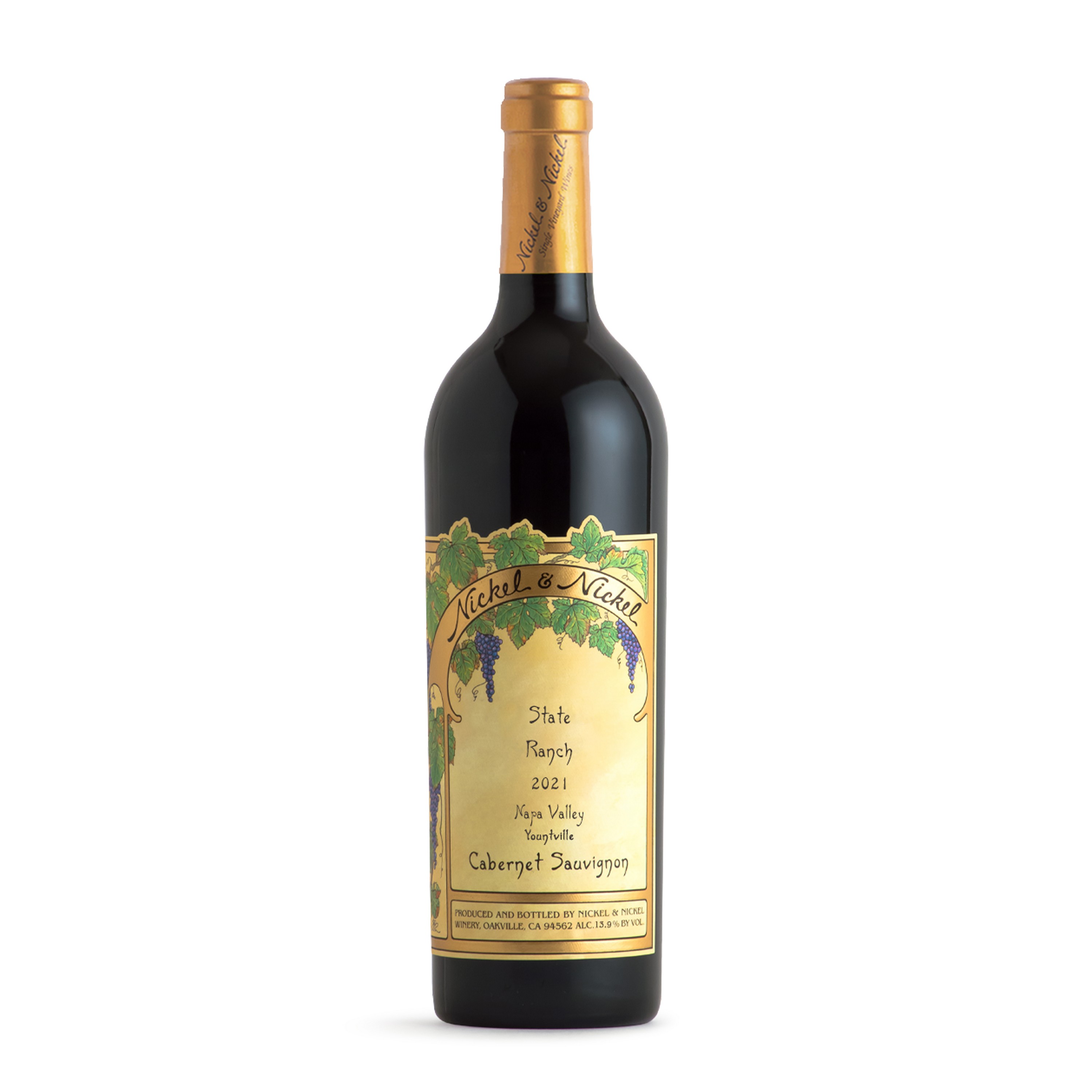 Etched Nickel & Nickel State Ranch Cabernet Red Wine Bottle