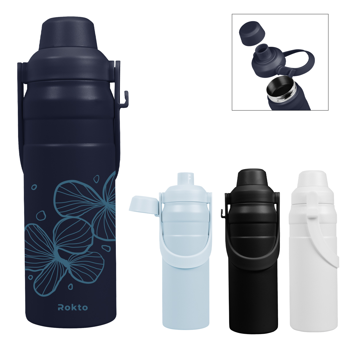 24 Oz. Summit Sip Recycled Stainless Steel Bottle With Easy Carry Handle