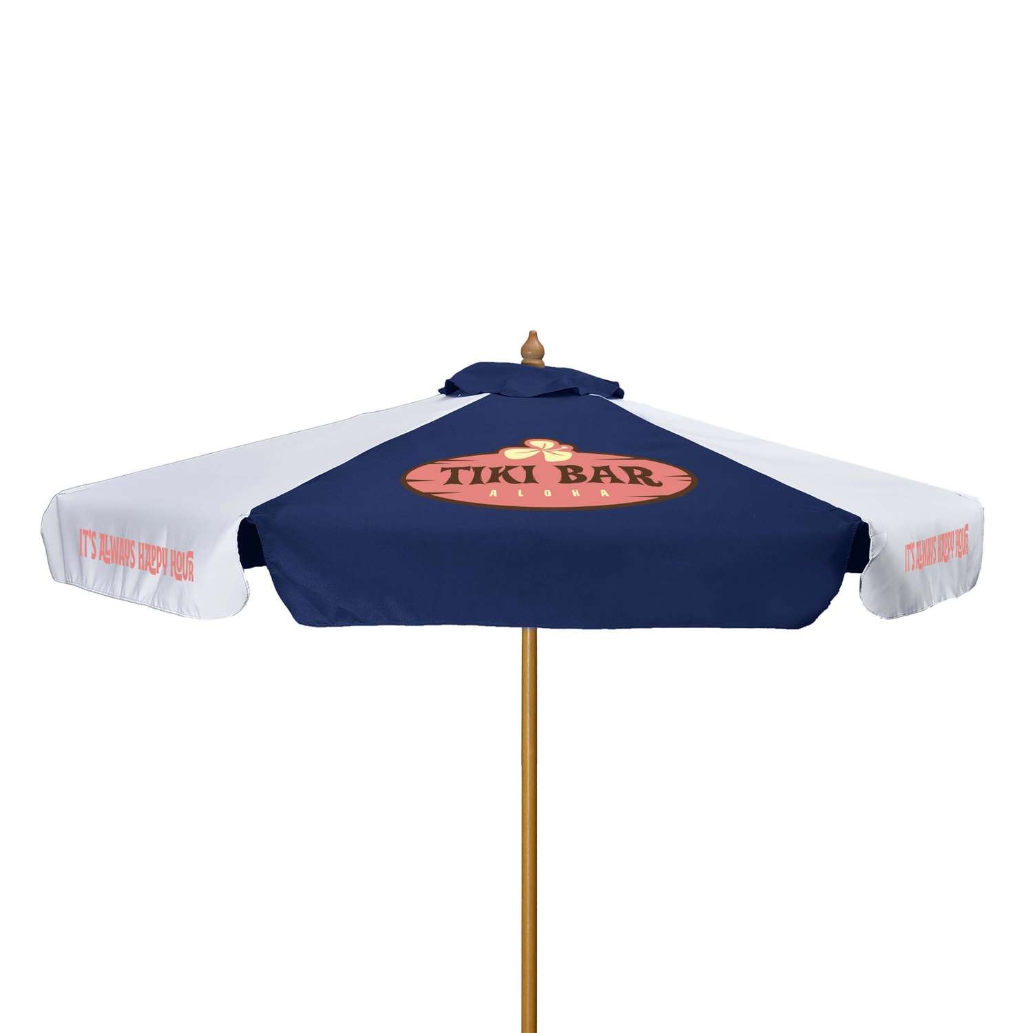 7' Wood Market Umbrella Kit With Valance (6 Imprints) view 2