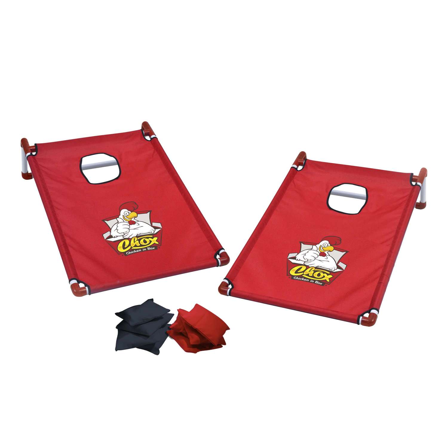Portable Cornhole, 4 Black & Red Bean Bags view 2