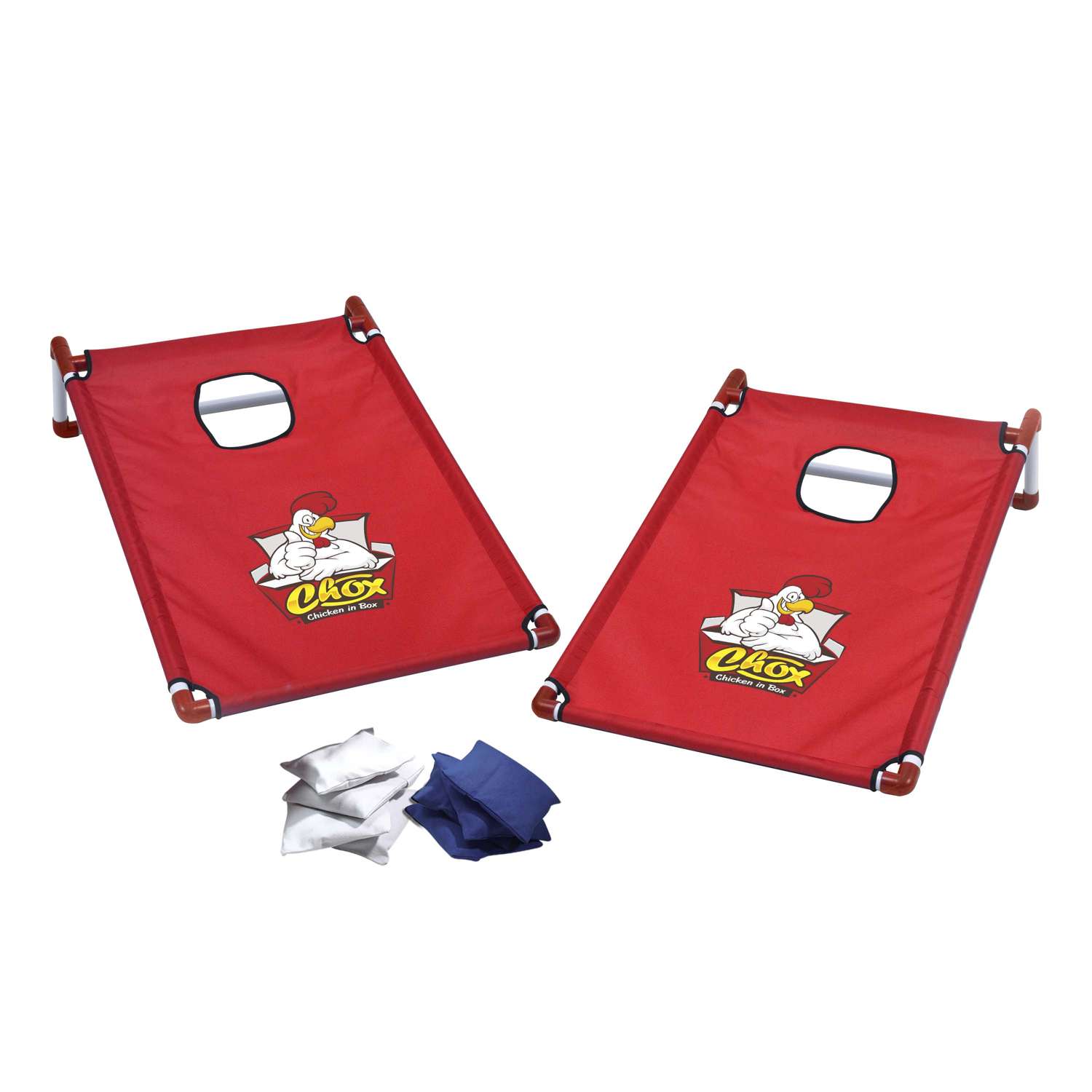 Portable Cornhole, 4 Royal & White Bean Bags view 2