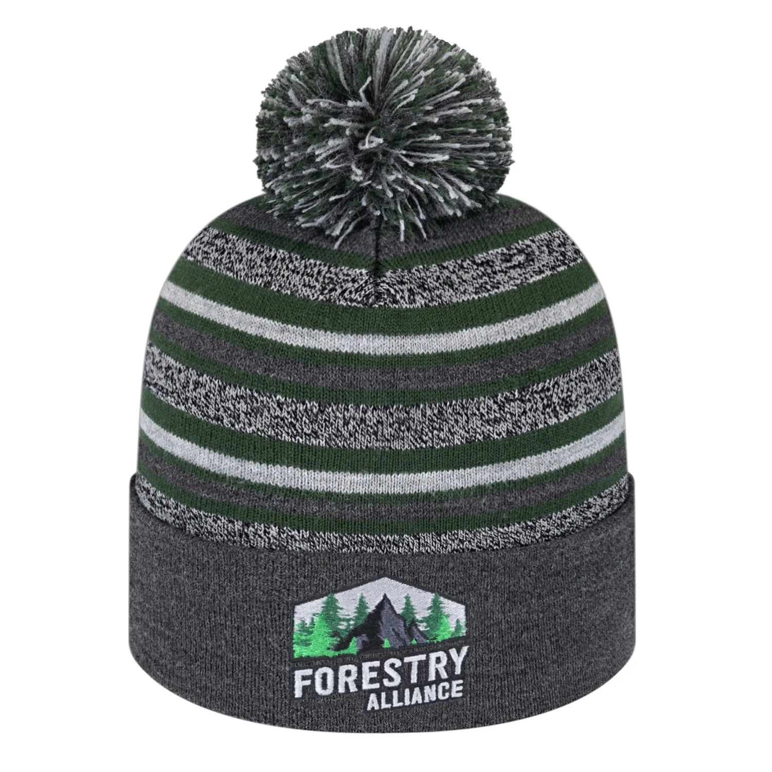 Striped Knit Cap with Cuff