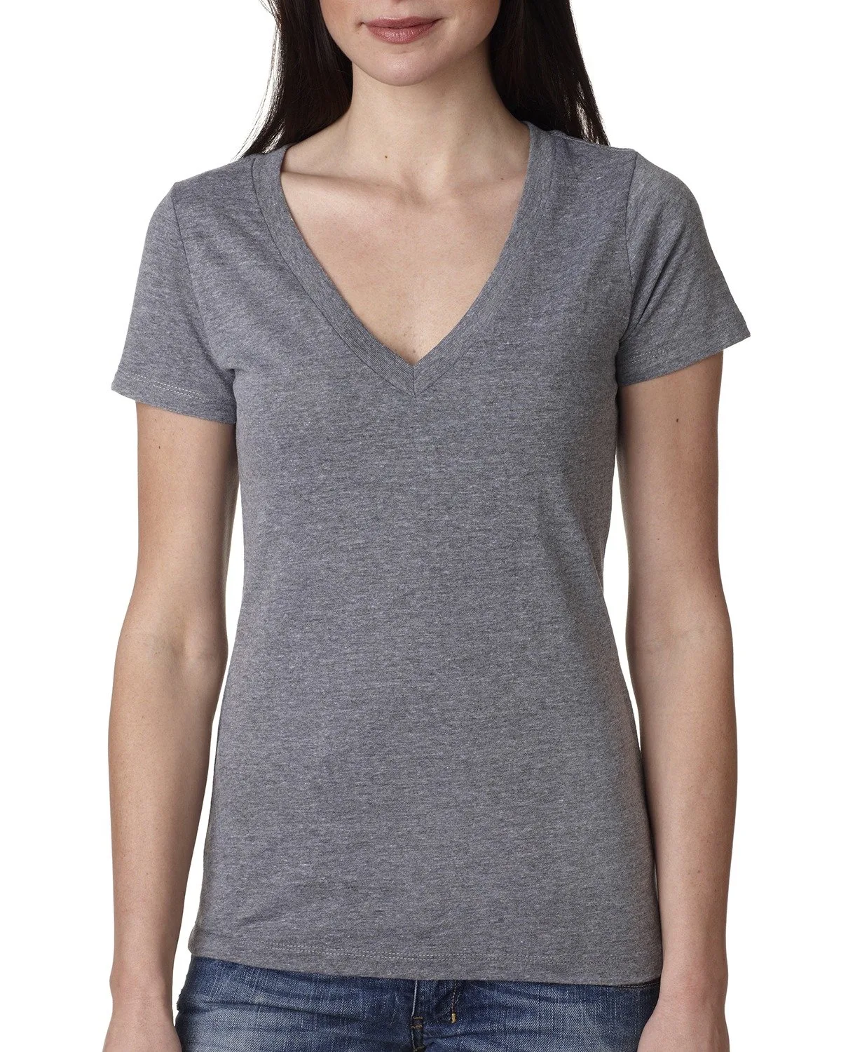 NEXT LEVEL APPAREL Ladies' Triblend Deep V view 2