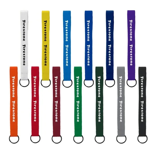 3/4" Sewn Polyester wrist Keychain with Metal Split-Ring view 2