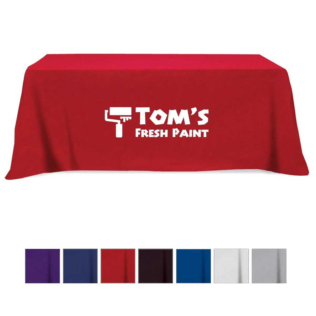 Flat Poly/cotton 3-sided Table Cover - Fits 8' Standard Table view 2
