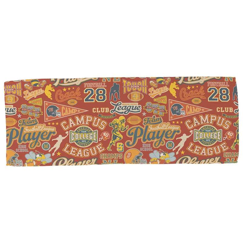 Gridiron Full-Color 12" x 32" Waffle Microfiber Sports Towel