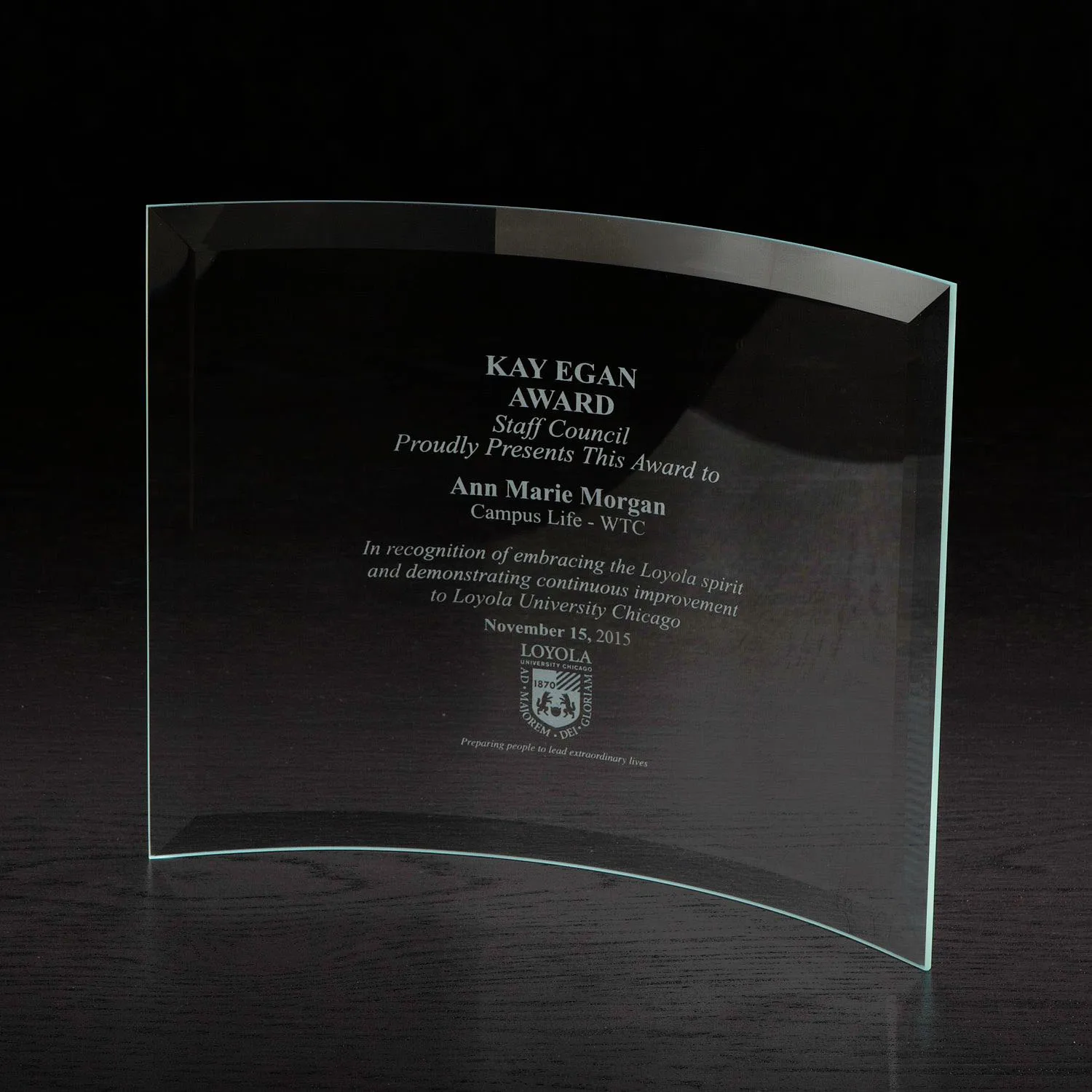 Crescent X-Large Glass Award view 2