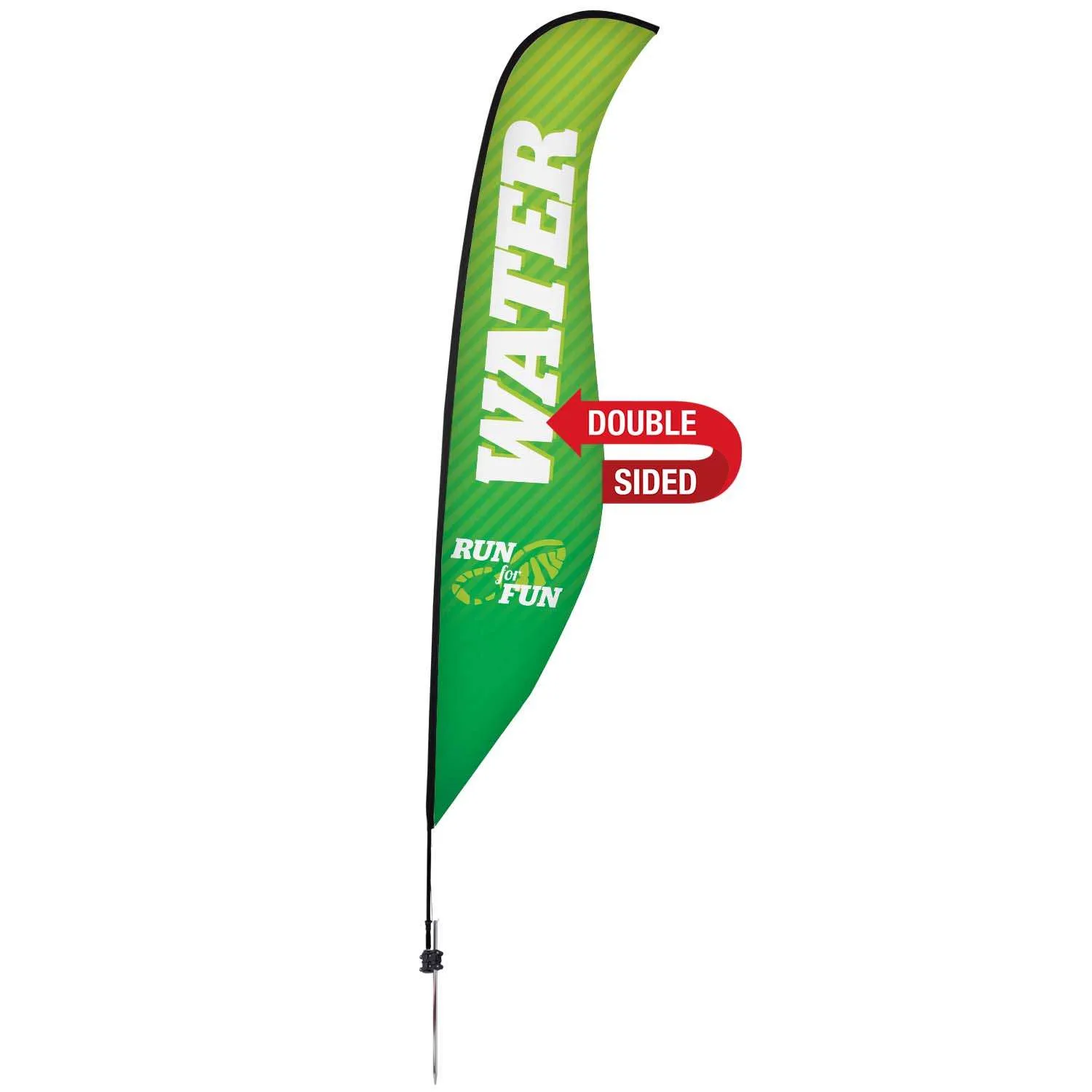 17' Premium Sabre Sail Sign Flag, 2-Sided, Ground Spike