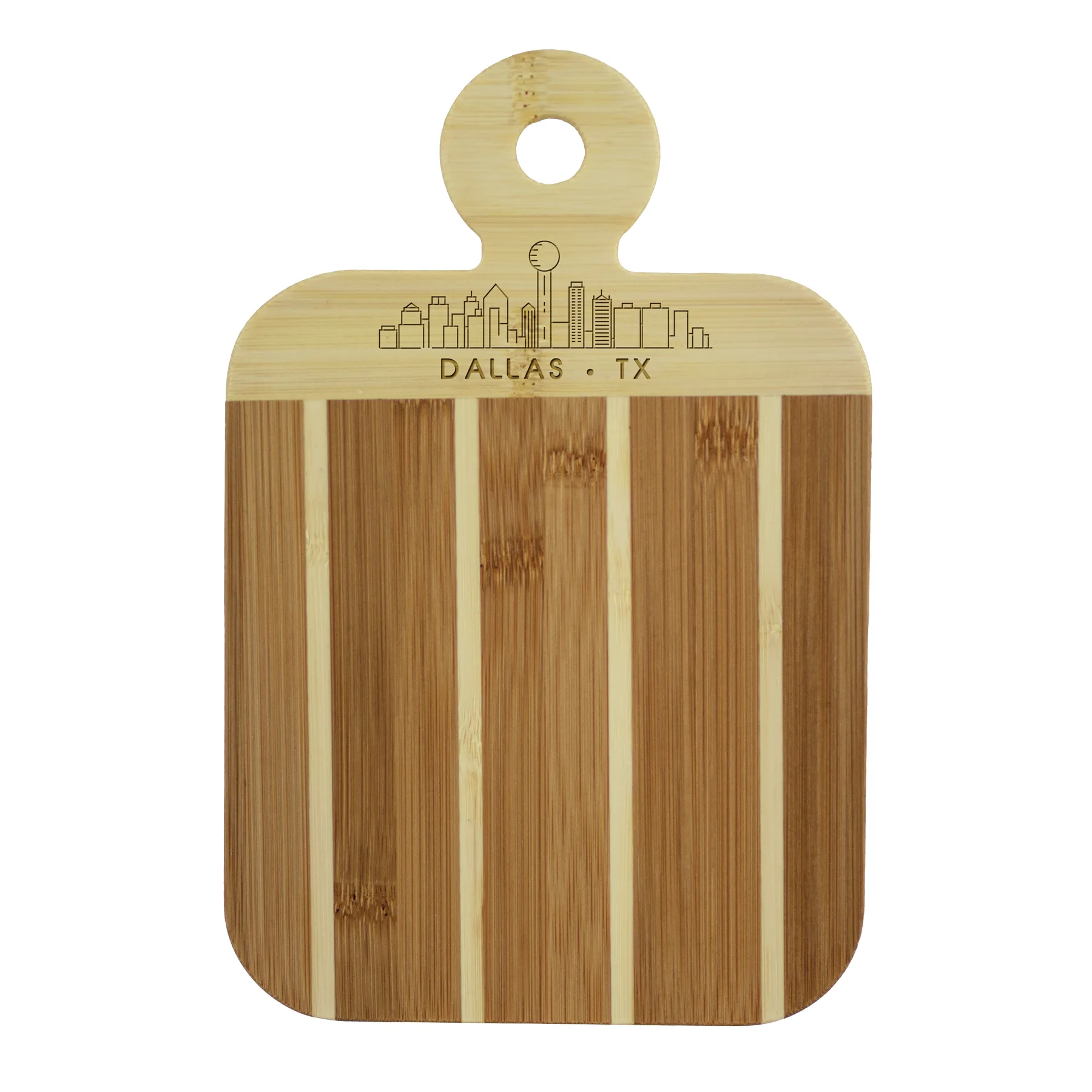 Striped Paddle Dallas City Skyline Board