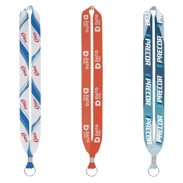 IMPORT Rush 1" Dye-Sublimated Lanyard with Silver Crimp & Split-Ring view 2