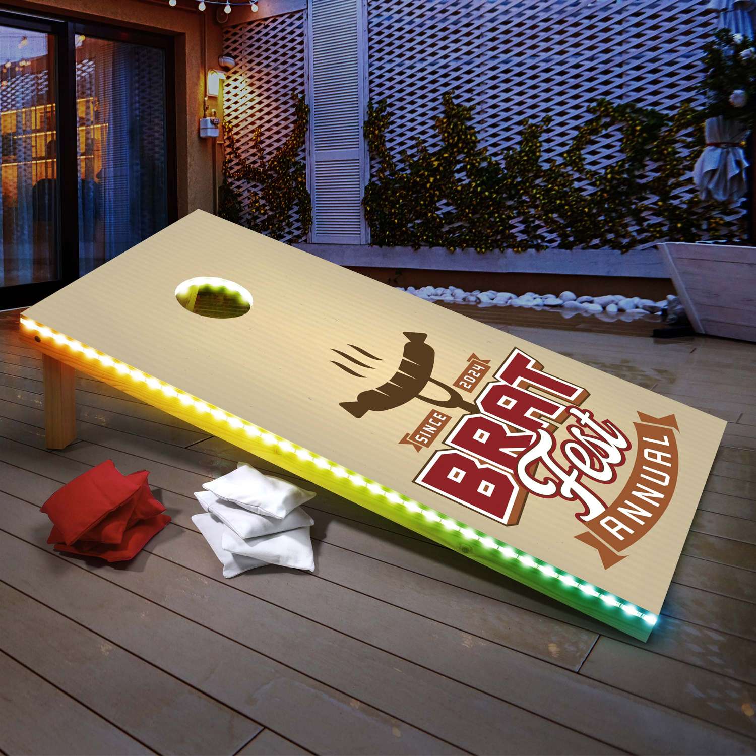 Nighttime Cornhole Plus with Bean Bags view 3
