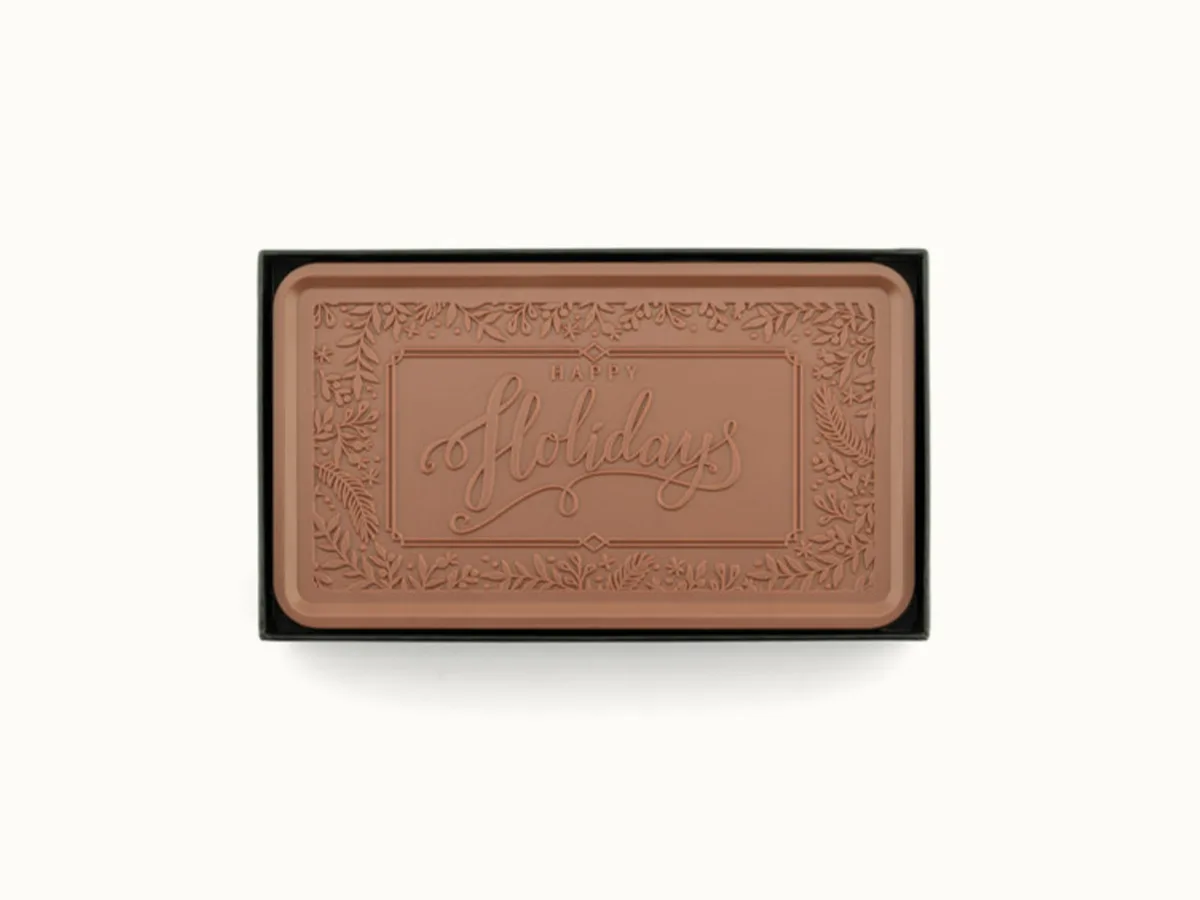 Happy Holidays Epic 1lb. Chocolate Bar with Personalized Packaging view 3