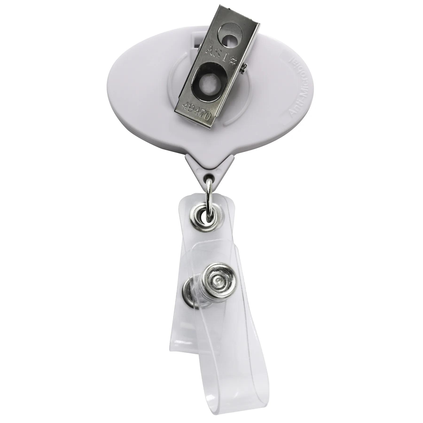 Anti-Microbial Oval 2 Strap Retractable Badge Reel view 2