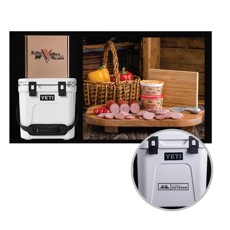 Echo Valley Meats - Sausage & Cheese w/Yeti Roadie 24 2.0 - White