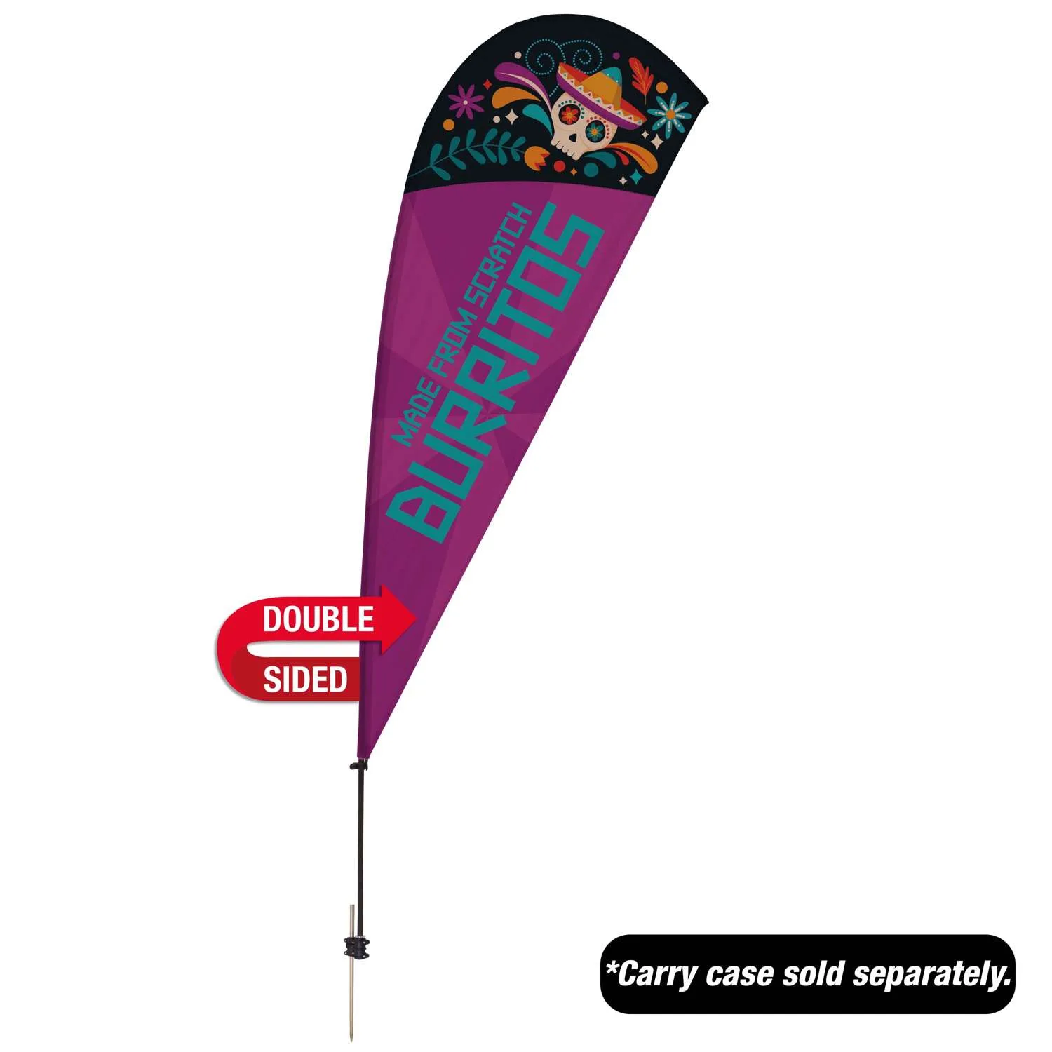 9.5' Value Teardrop Sail Sign Flag - 2-Sided with Spike