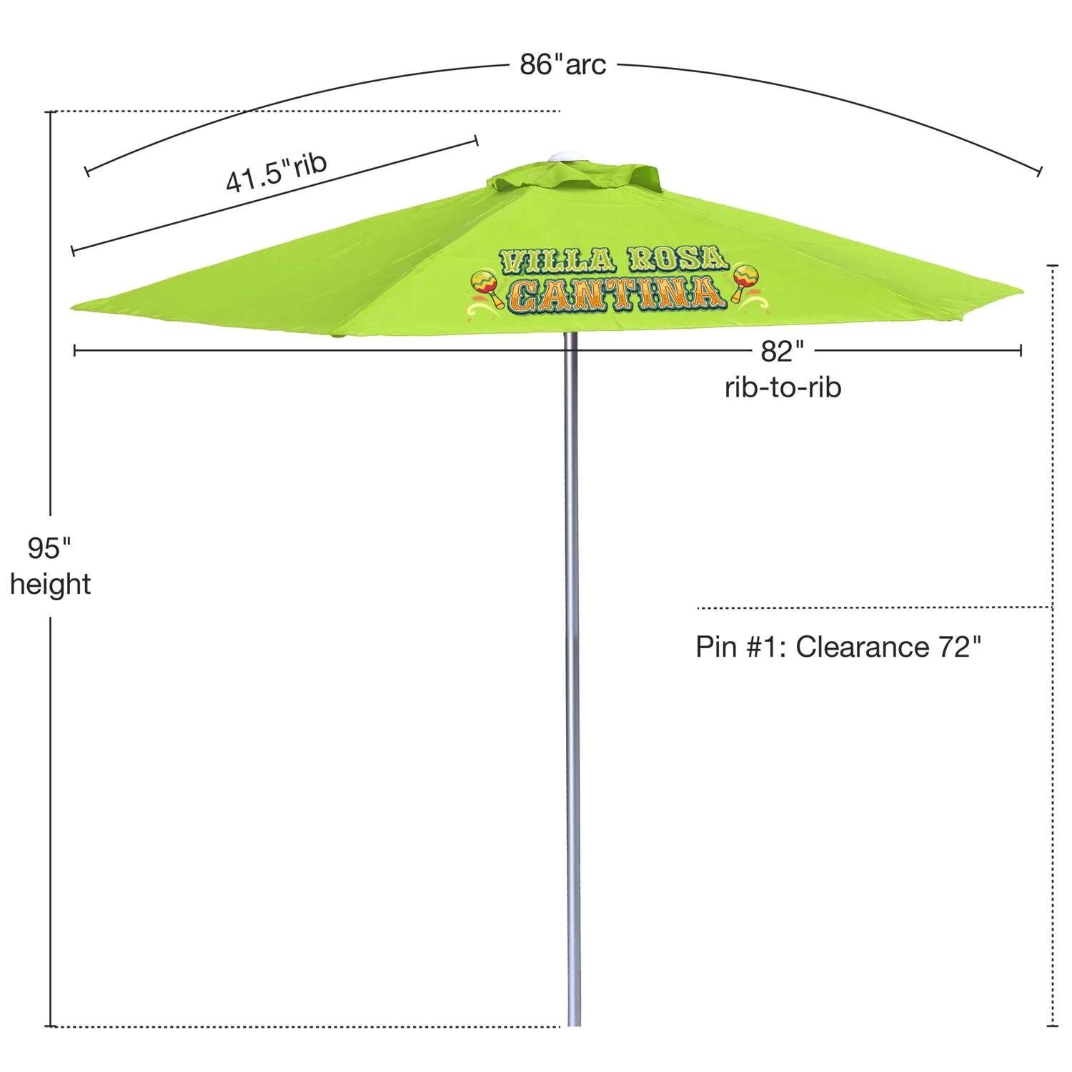 7' Market Umbrella Kit (6 Imprints) view 3