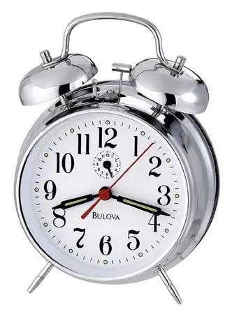Bulova Clocks Bellman Ii Silver Alarm Clock