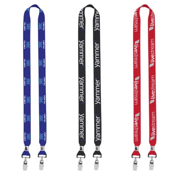 IMPORT Rush 3/4" Dye-Sublimated 2-Ended Lanyard with Dual Silver Crimp & Split-Ring view 2