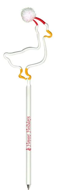 Duck With Santa Hat Multi-Color Inkbend Standard, Bent Pen