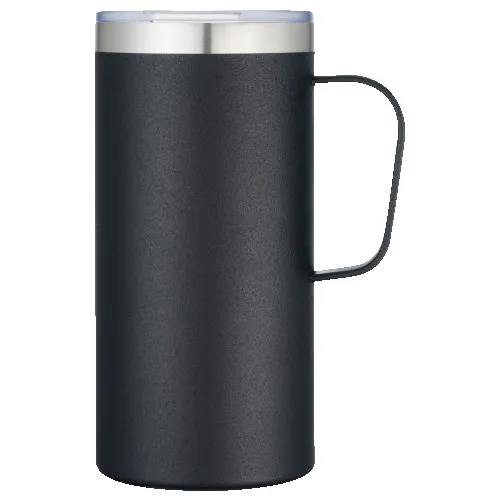 20oz double wall SS vacuum tall camping mug view 2