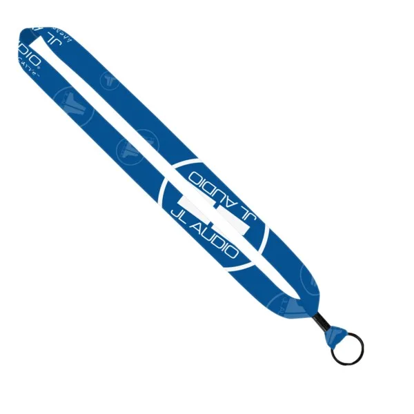 1" Dye-Sublimated Lanyard with Metal Crimp & Metal Split-Ring view 4