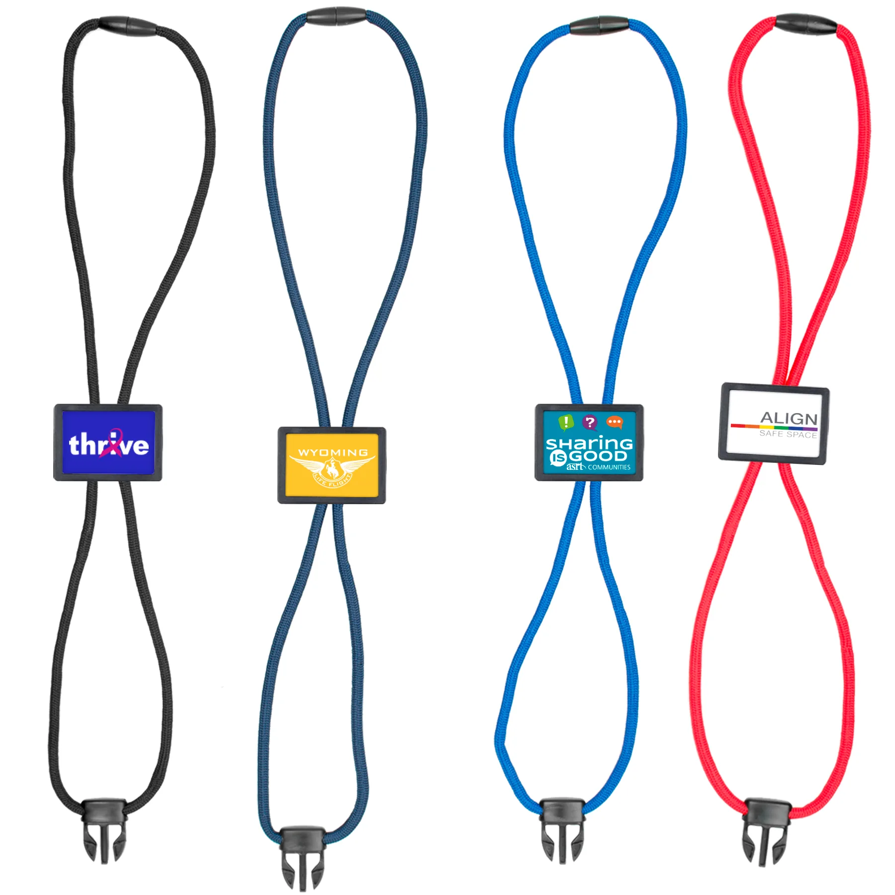 Braided Lanyard w/rectangle slider view 3