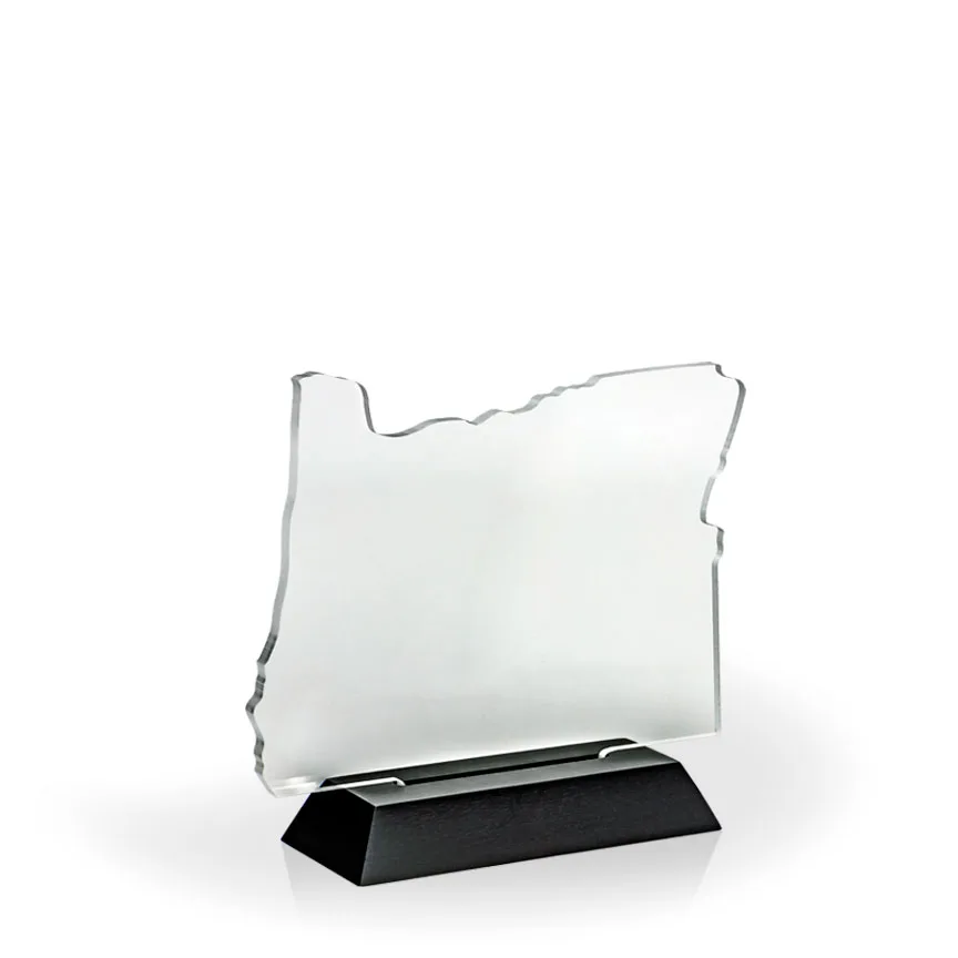 Oregon Award with Black Wood Base - UV Print view 2