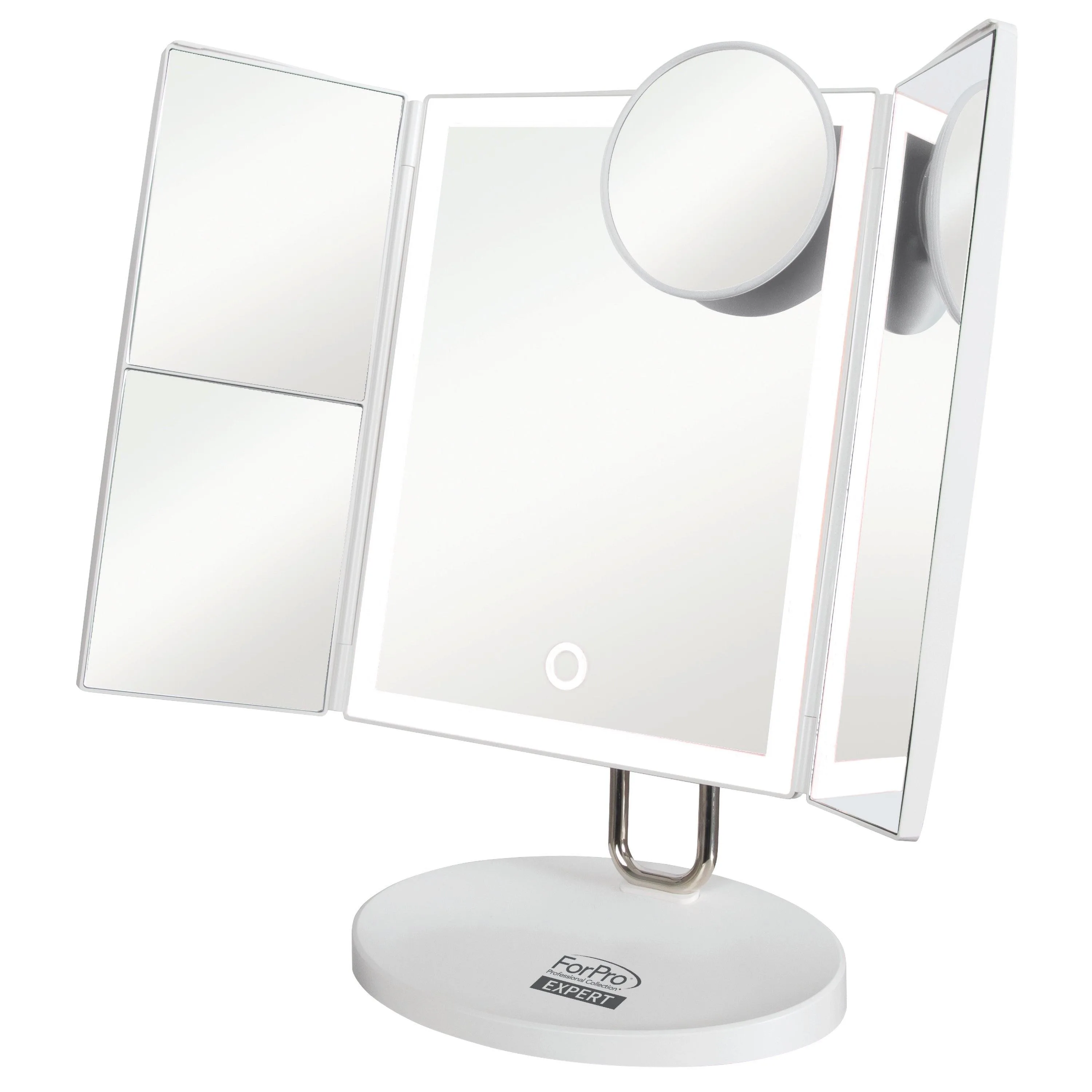 ForPro Expert Rechargeable LED Tri-Panel Makeup Mirror