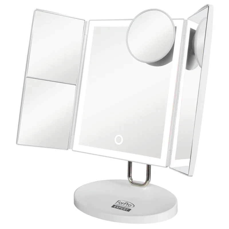 ForPro Expert Rechargeable LED Tri-Panel Makeup Mirror