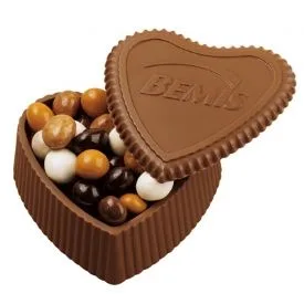 Custom Molded Chocolate Valentine Heart Box w/ Premium Confection view 2