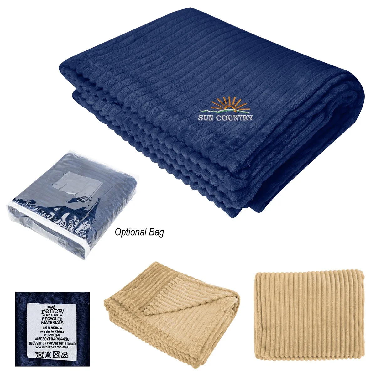 Raleigh Recycled Ribbed Flannel Blanket view 4