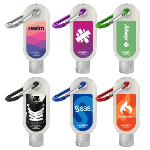 1.9 oz. SPF 30 Sunscreen in Clear Bottle with Carabiner
