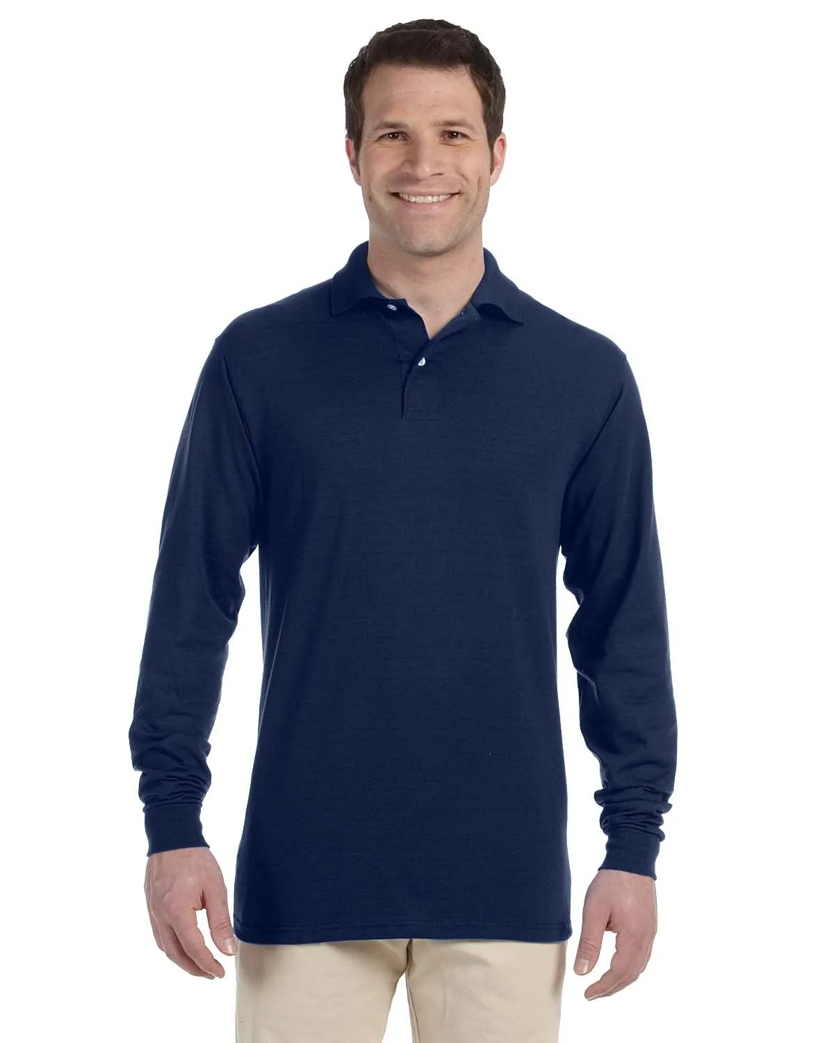 Jerzees Adult DRI-POWER® ACTIVE Long-Sleeve Jersey Polo view 3
