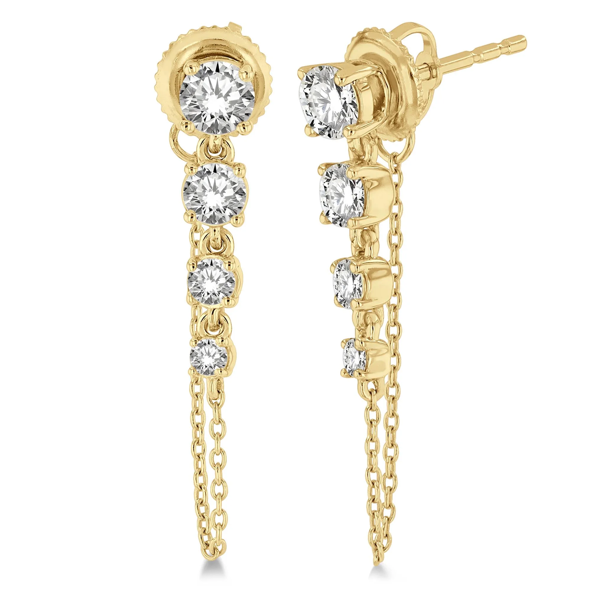 Jilco Inc Diamond Long Chain Journey Earrings