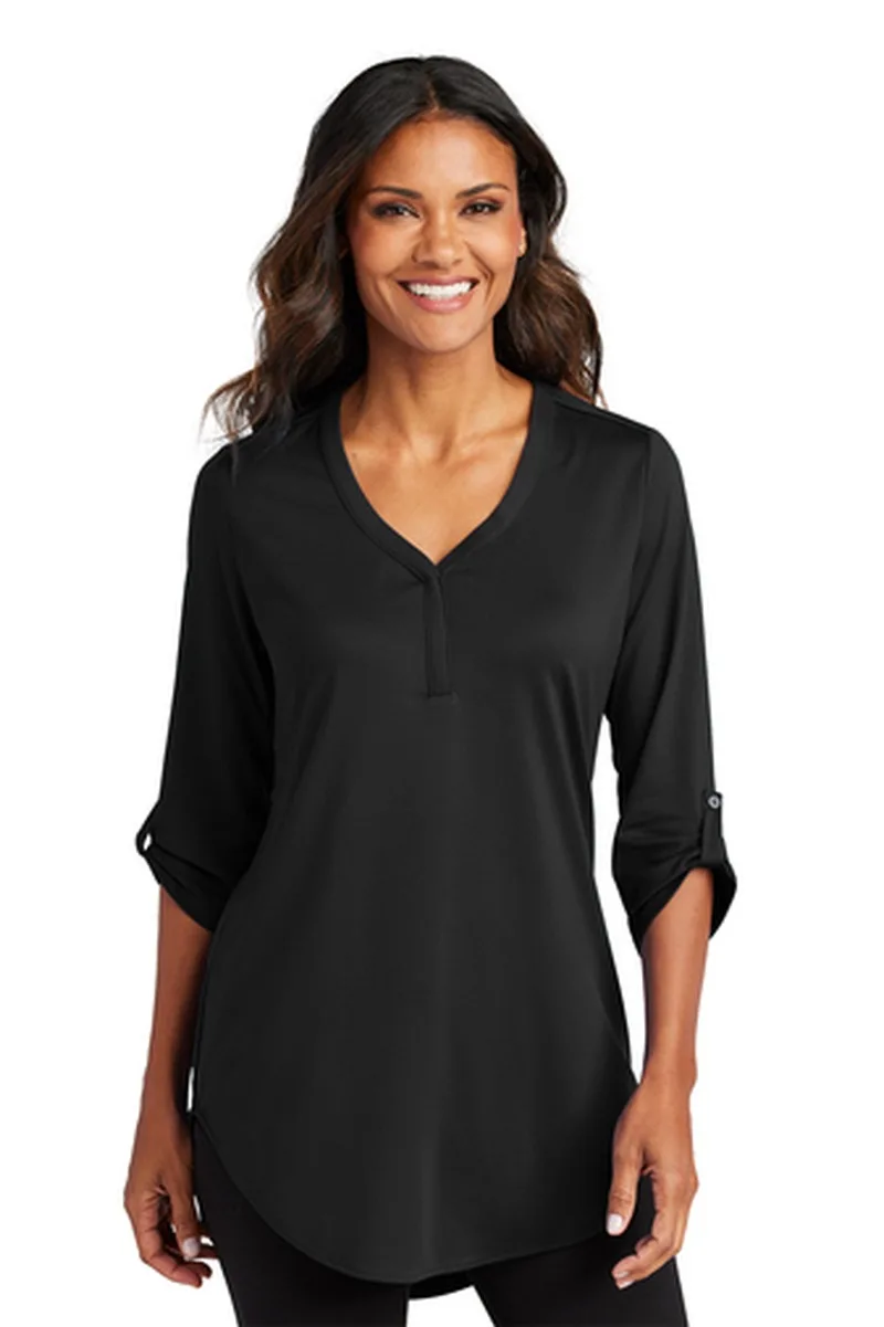 Port Authority® Women's City Stretch 3/4-Sleeve Tunic — Black