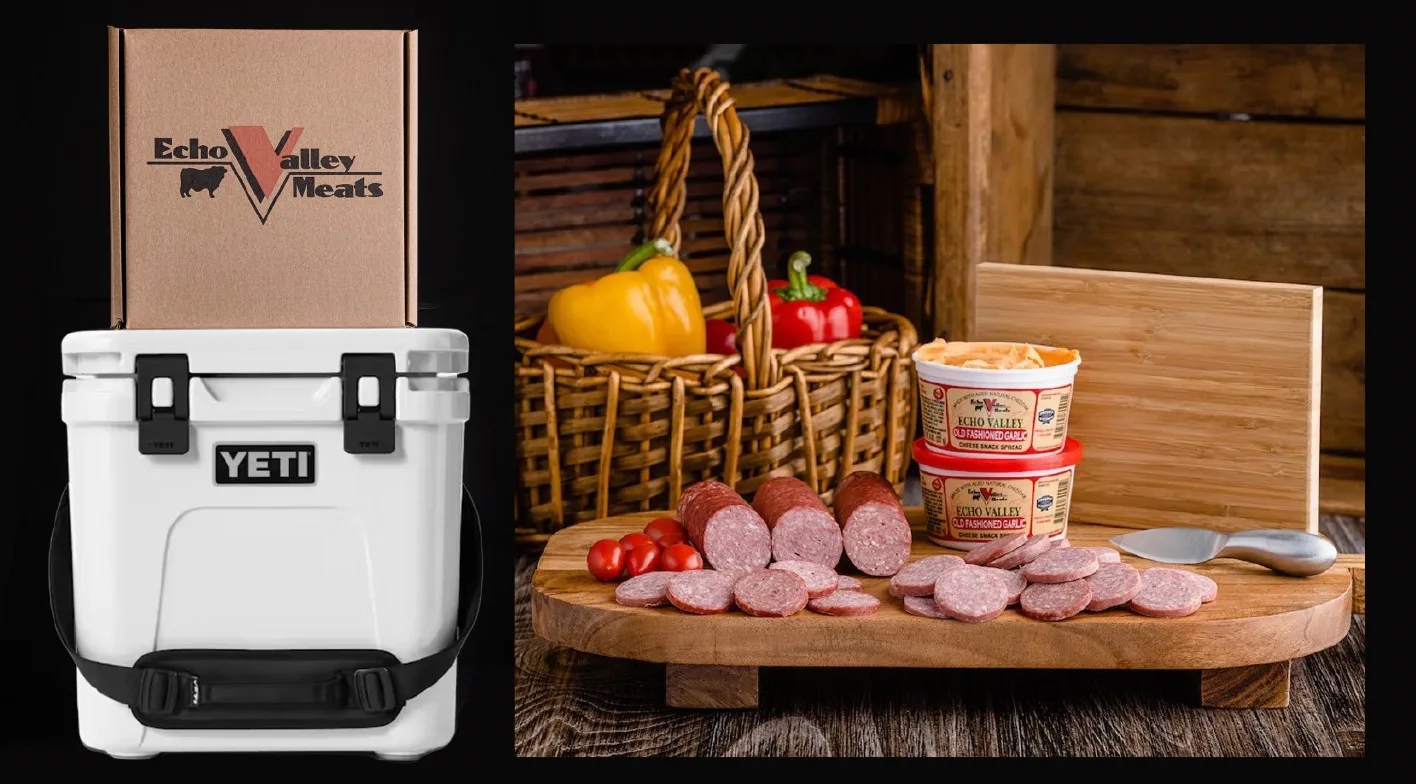 Echo Valley Meats - Sausage & Cheese w/Yeti Roadie 24 2.0 - White view 2
