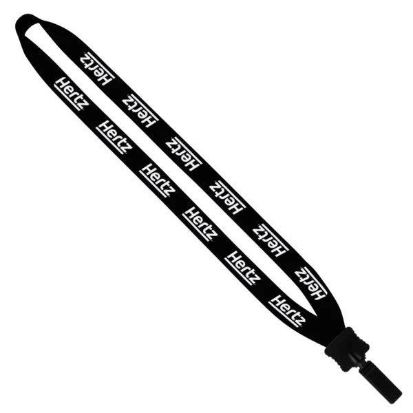 3/4" Cotton Lanyard with Plastic Clamshell & Bulldog Clip