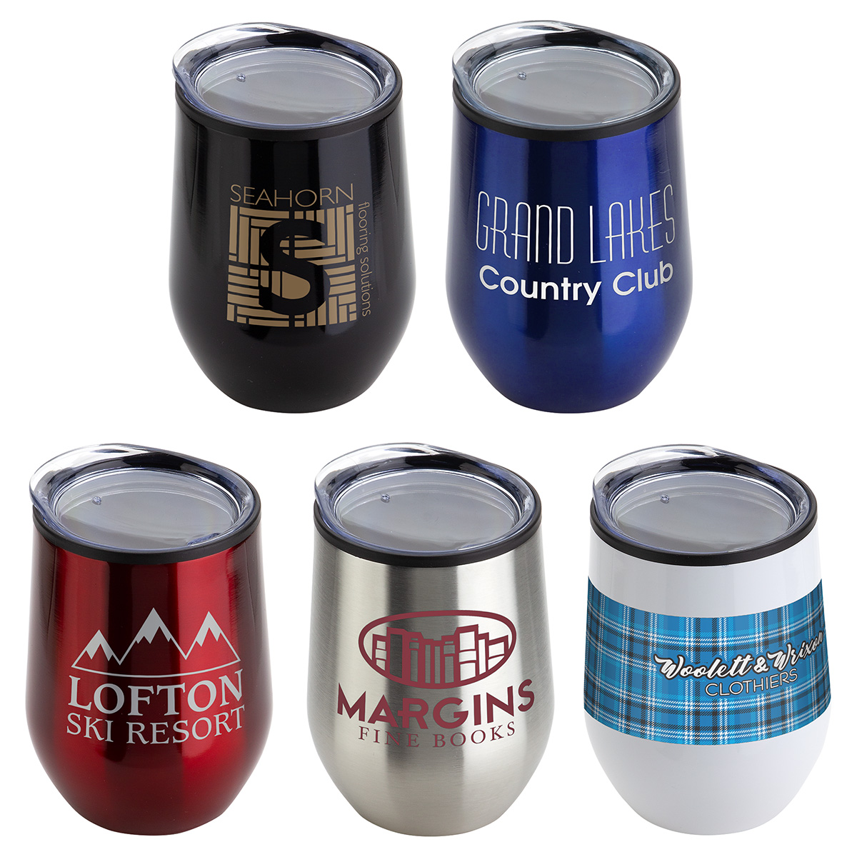 Onyx 12 oz Stainless Steel/Polypropylene Wine Goblet