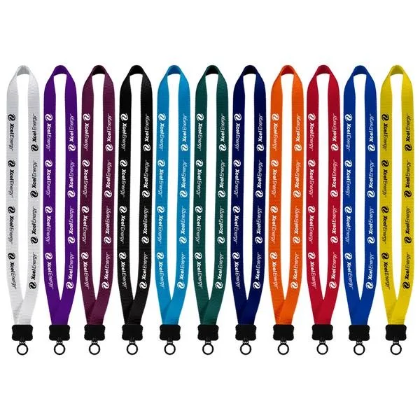 3/4" Smooth Nylon Lanyard with Plastic Clamshell & O-Ring
