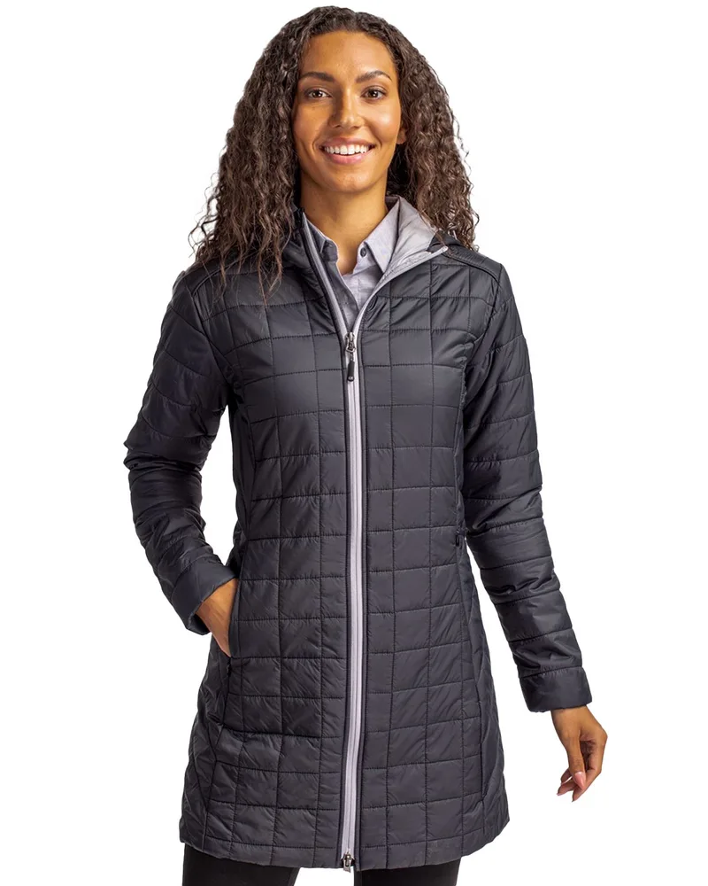 Cutter & Buck Rainier PrimaLoft® Womens Eco Insulated Hooded Long Coat