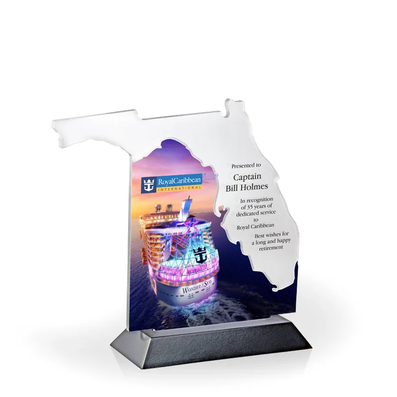 Florida Award with Black Wood Base - UV Print