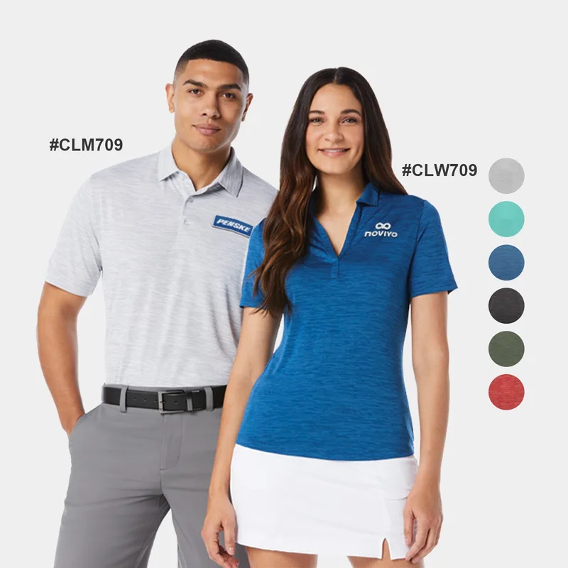 Callaway® Moisture Wicking Broken Stripe Women's Polo Shirt with Custom Logo