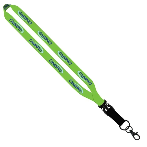 3/4" Dye-Sublimated Lanyard w/ Slide Buckle Release, Split-Ring & Lobster C view 2