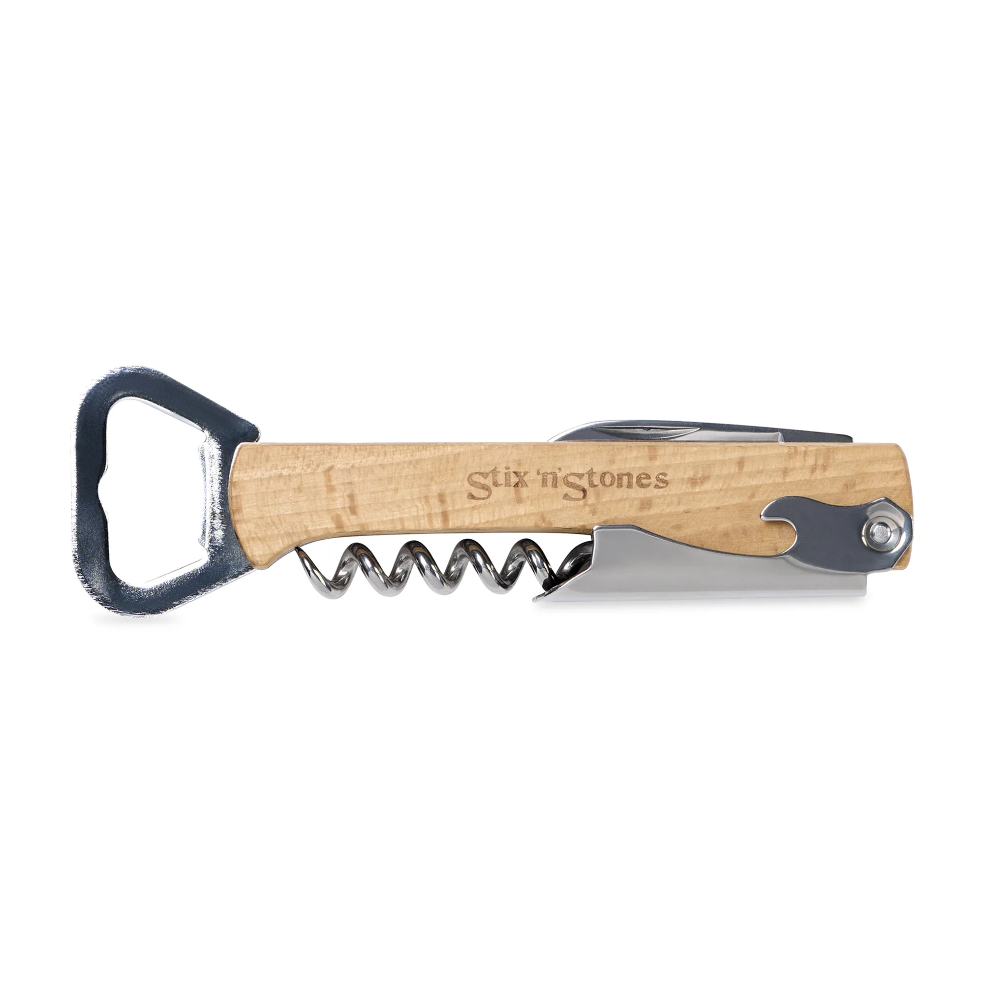 4" 1 Wine & Bottle Opener - Wood