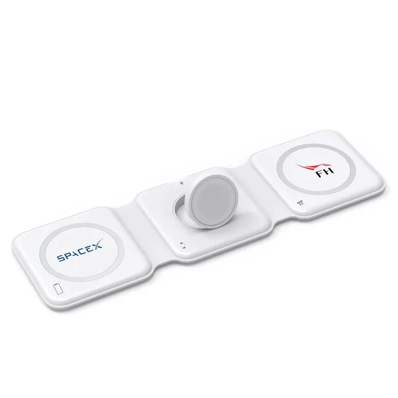 Trio Qi - 3-In-1 Travel Charger - White