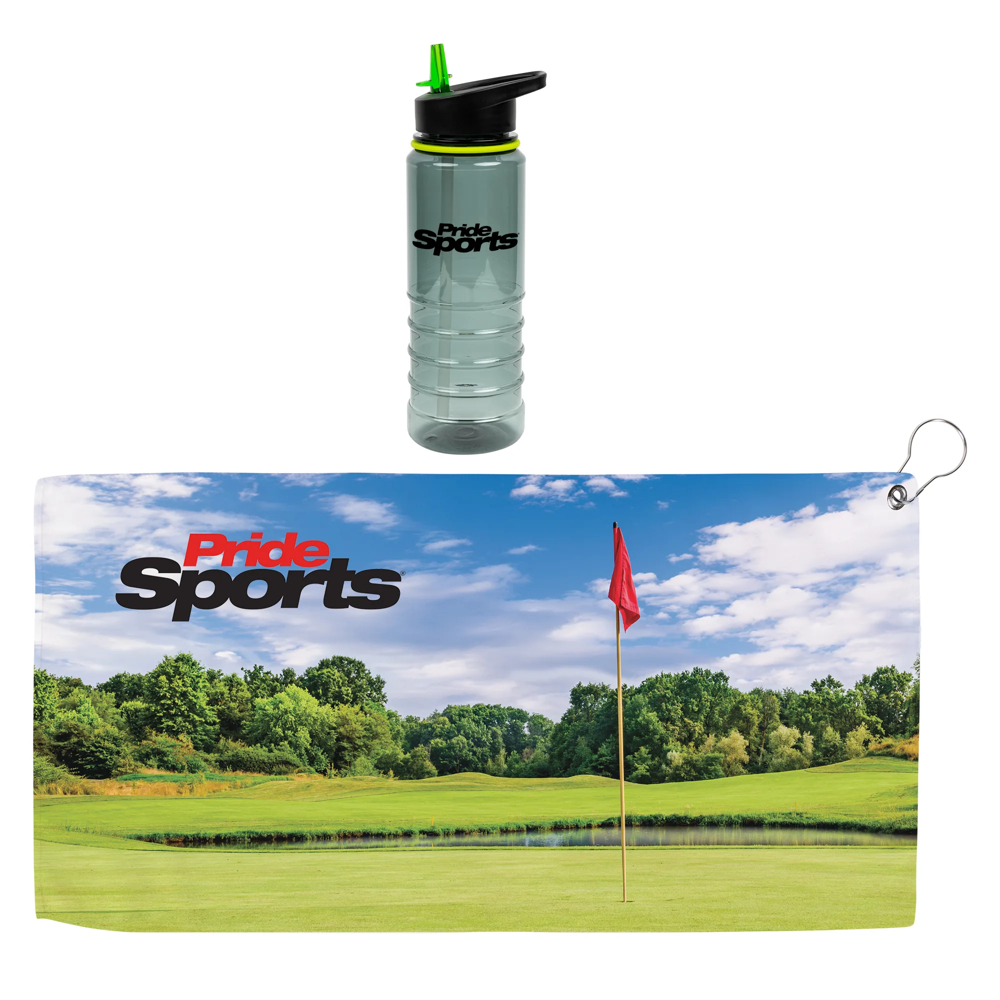 Hole in One 25 Oz. Tritan Sports Bottle & Golf Towel Gift Set view 4