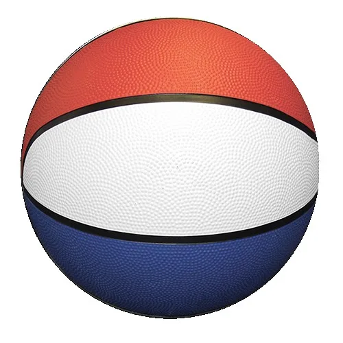 7" Mid-Size Red/White/Blue Rubber Basketball view 2
