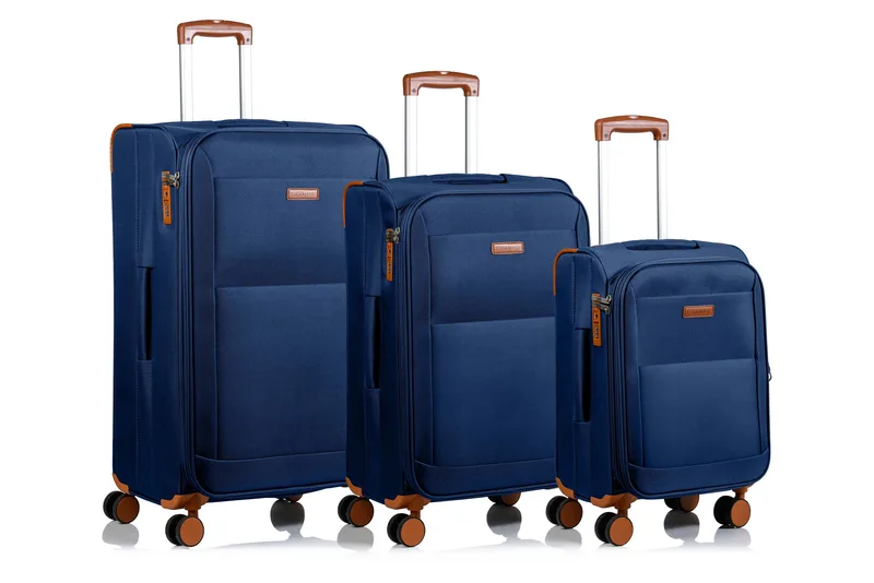 Champs Luggage Classic Softcase Luggage Set Size 3 Pieces - Navy Blue