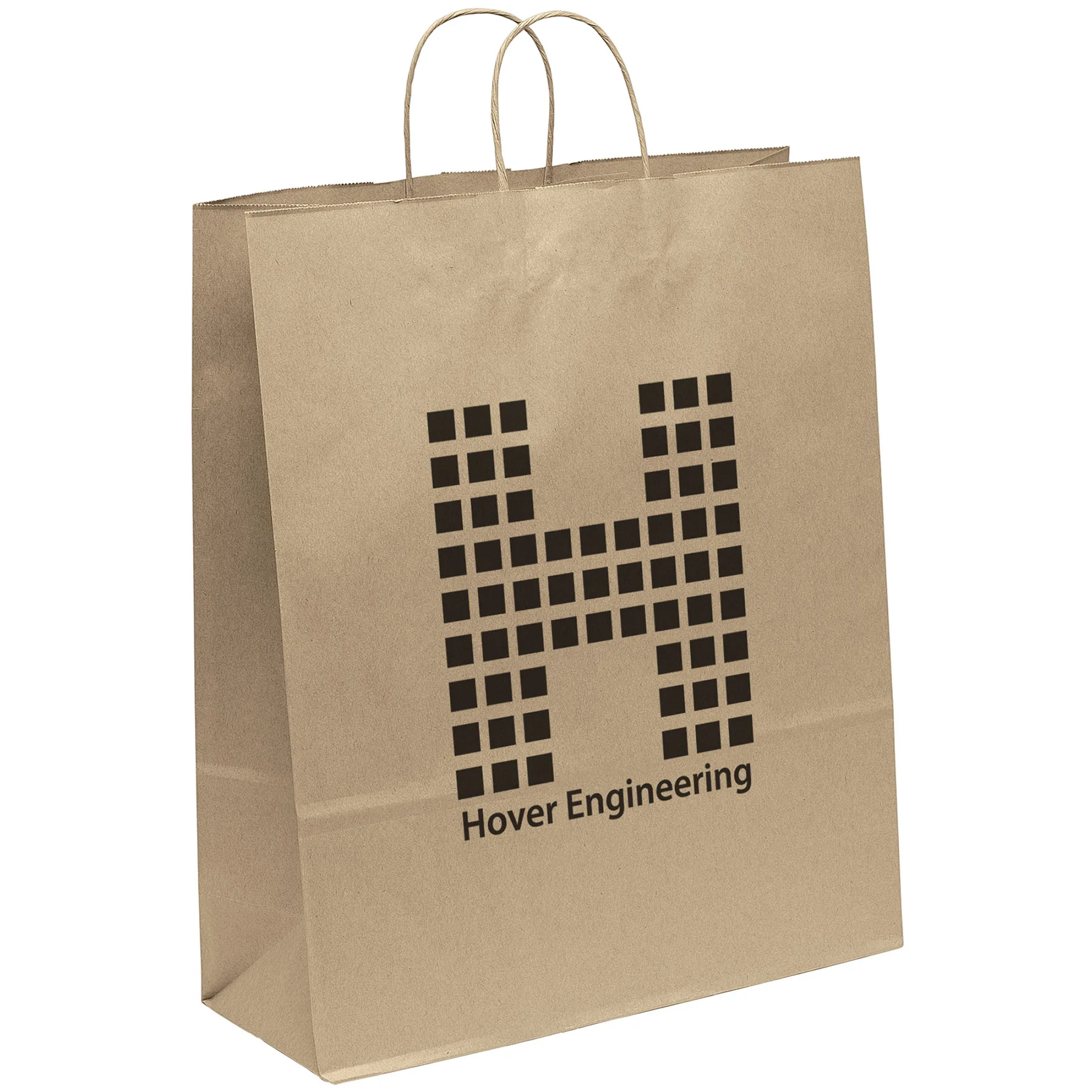 Eco Stephanie - Kraft-Brown Shopper - Flexo Ink Print (16" x 6" x 19")